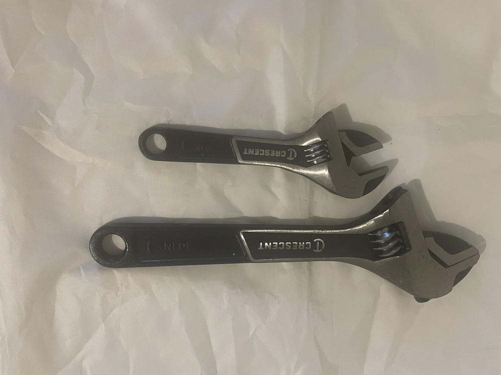 2 Crescent Adjustable Crescent Wrenches 10”, 6”