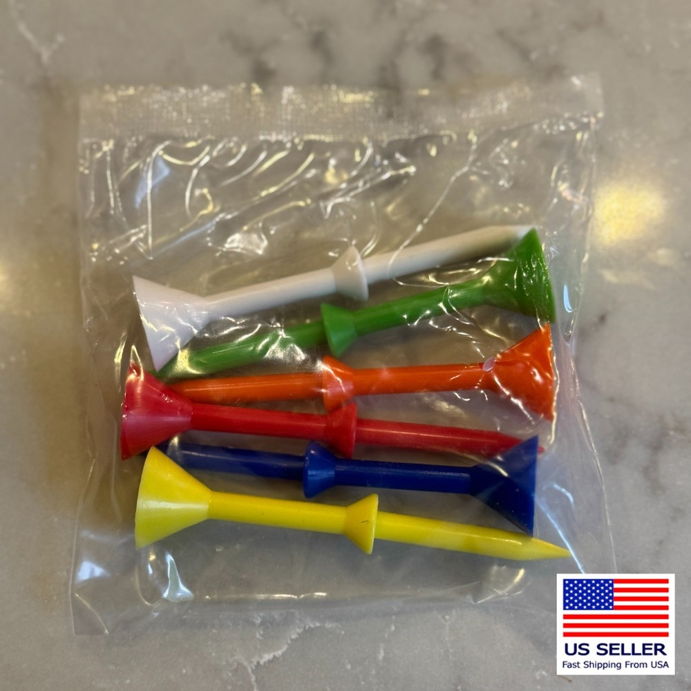 Martini Golf 3-1/4" Durable Plastic Step-Up Tees | Consistent Height | 6 Pack
