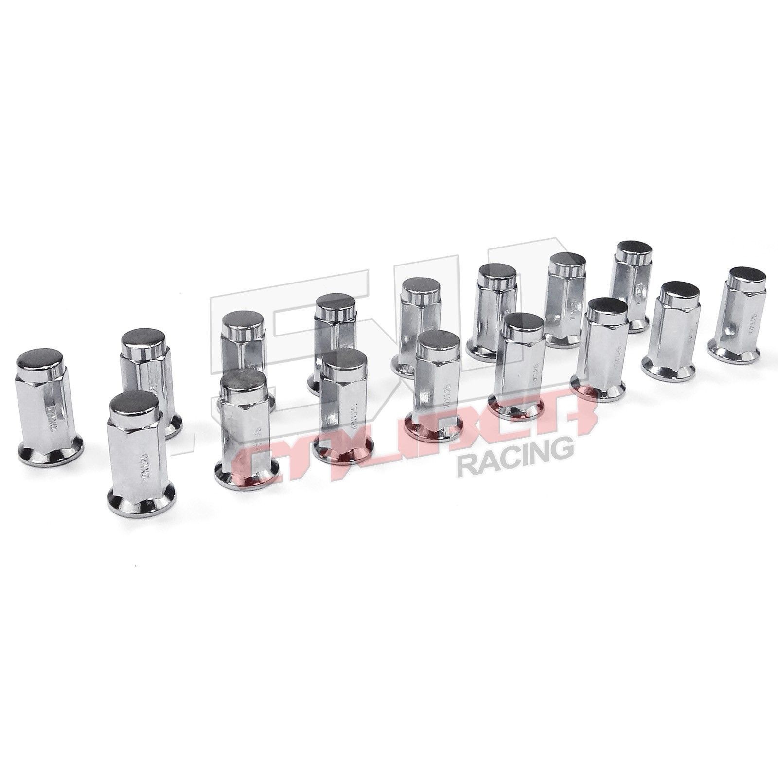 16 Flat Lug Nuts - 10x1.25 Chrome Finish ATV Can-Am Yamaha Honda Suzuki Kawasaki