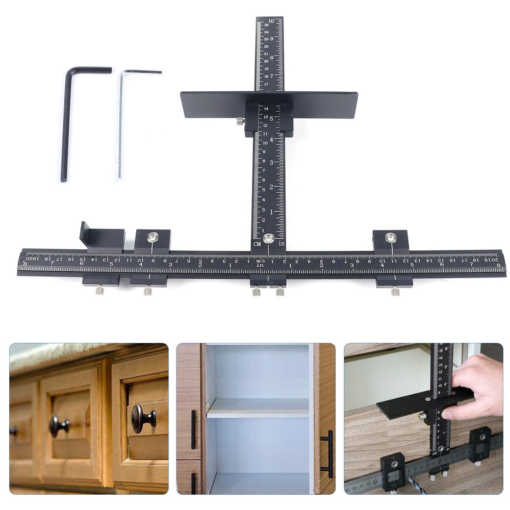 Cabinet Knob Install Jig Drawer Pull Handle Door Drill Hole Guide Tools 40×25cm