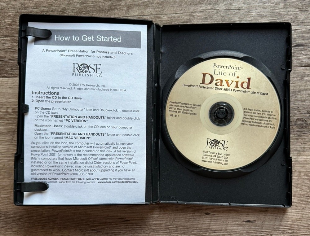 Life Of David - Educational PowerPoint Presentation (CD-ROM, 2011, Win PC/Mac)
