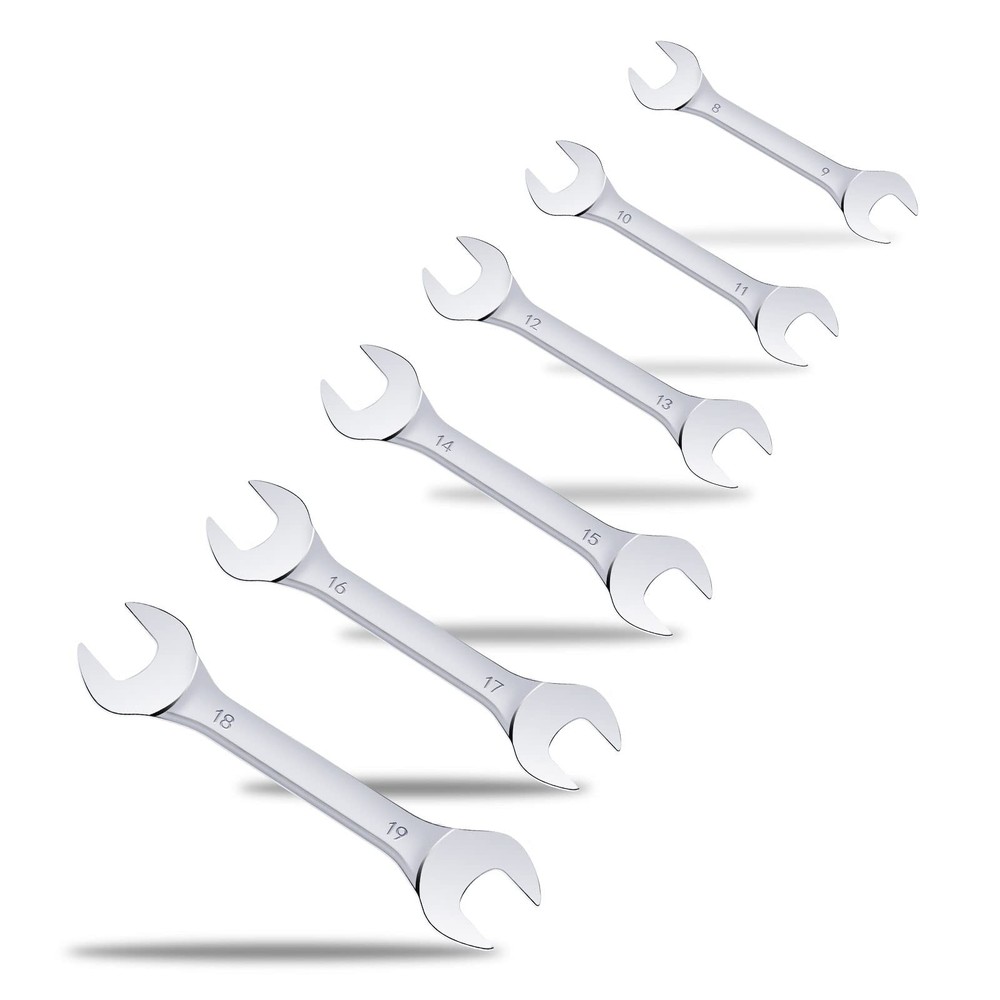 Ocasar 6Pcs Super Thin Open End Wrenches Set, Premium Mirror Polish Silver
