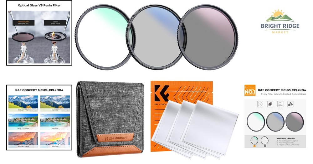 58mm Multi-Layer Filter Kit with UV, Polarizer and Neutral Density Filters