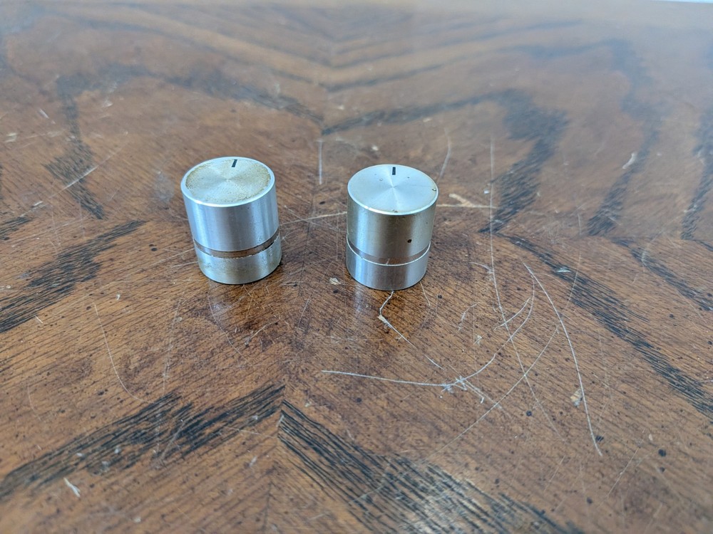 Pair Silver Stereo Knobs