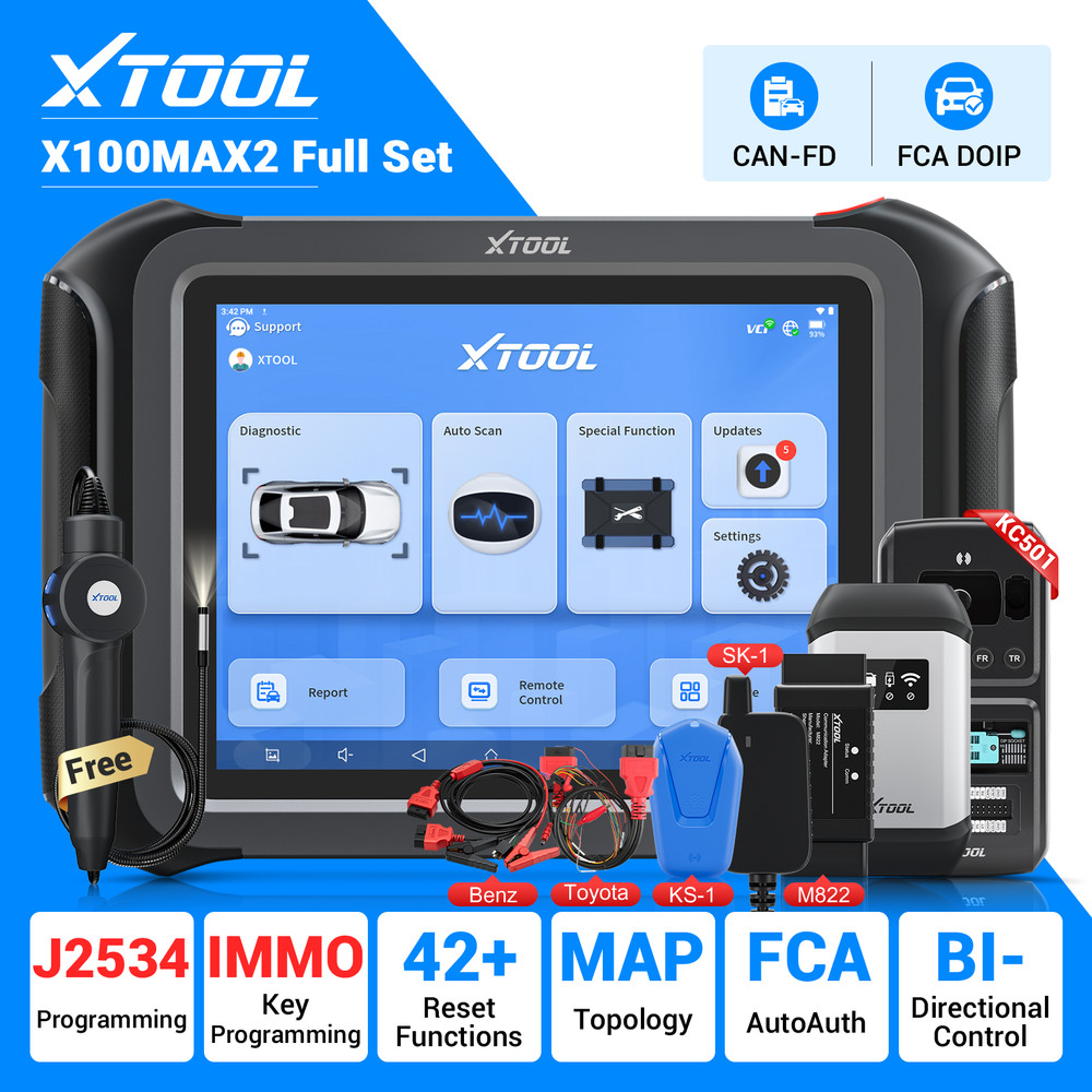 XTOOL X100MAX2 Full Set J2534 OEM Programming Diagnostic Scanner All Key Lost