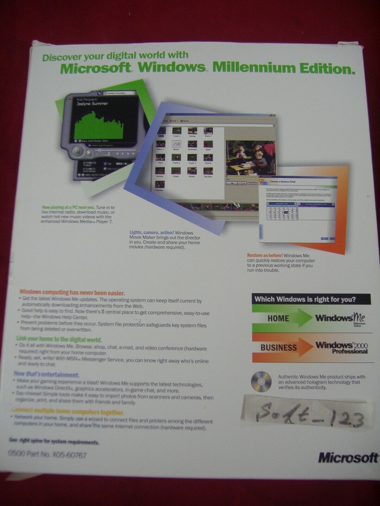 MICROSOFT WINDOWS ME MILLENNIUM EDITION FULL OPERATING SYSTEM MS WIN =NEW BOX=