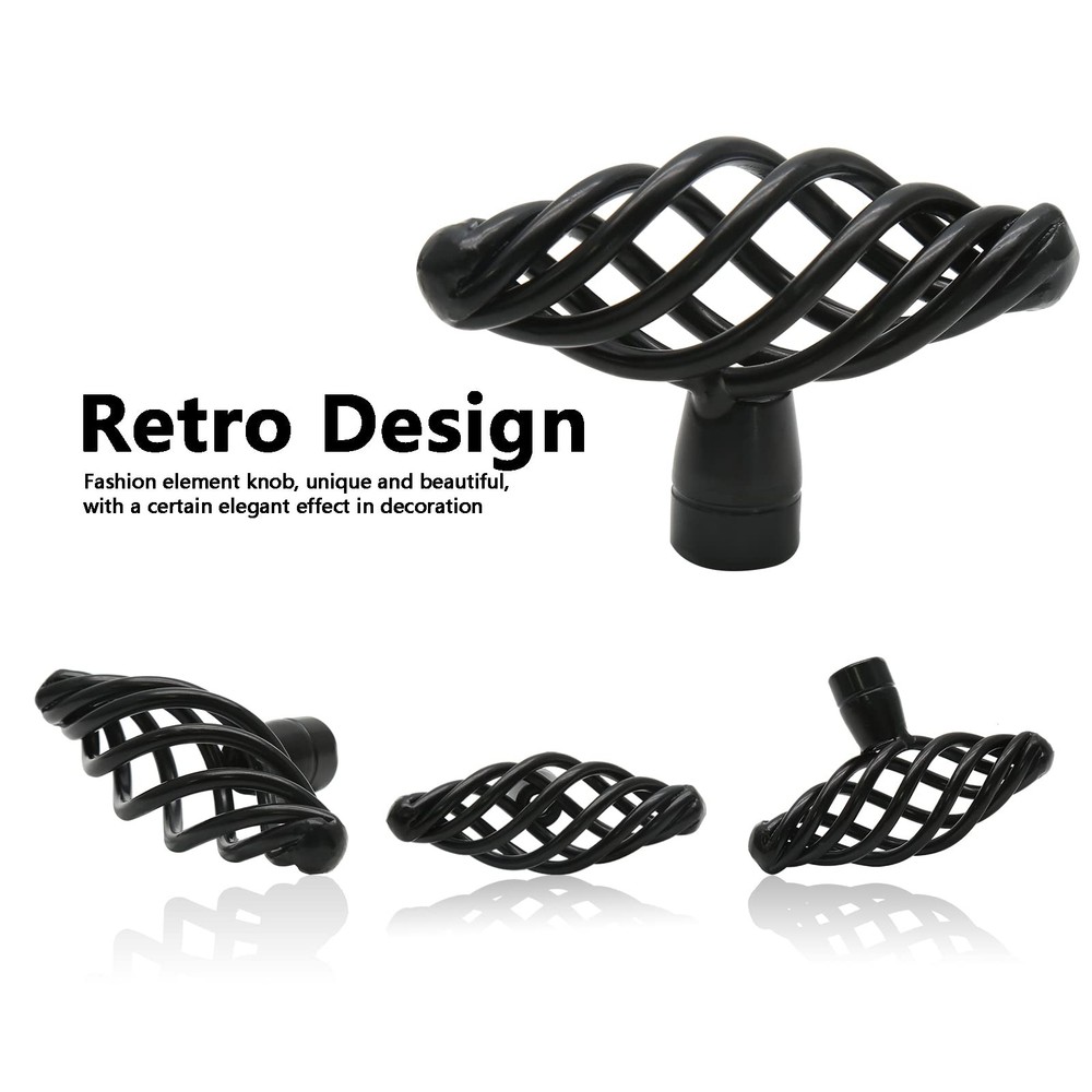 12 Pack Oval Birdcage Cabinet Knobs, 2" Length Drawer Pulls, Iron Handles, Fl...