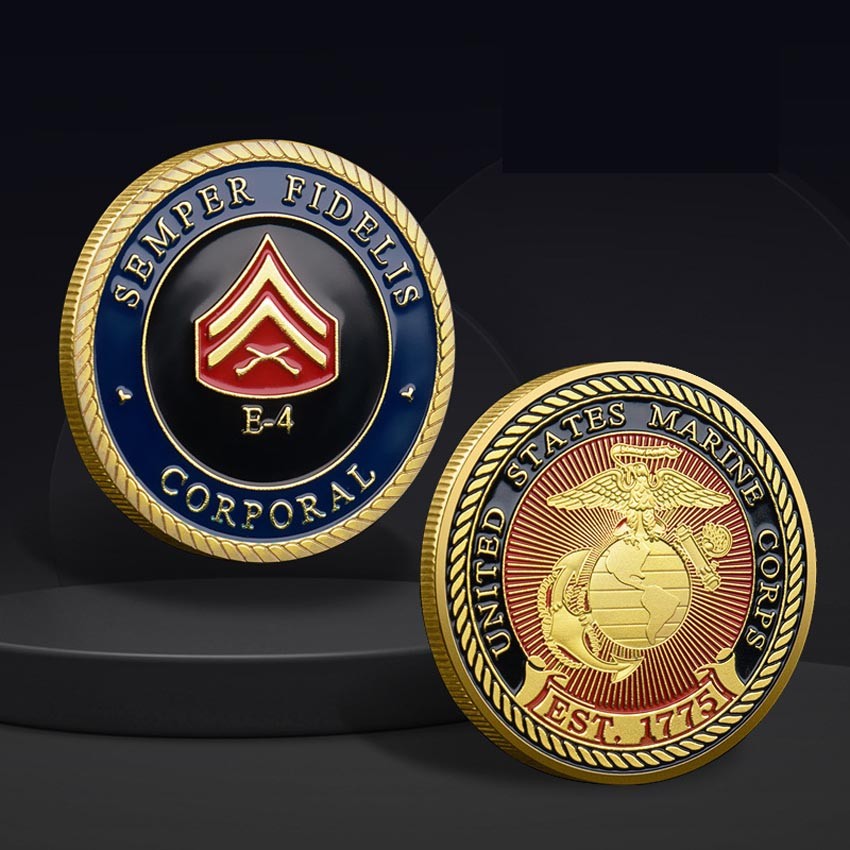 United States Marine Corps Challenge Coin Corporal E4 EST 1775 Commemorative