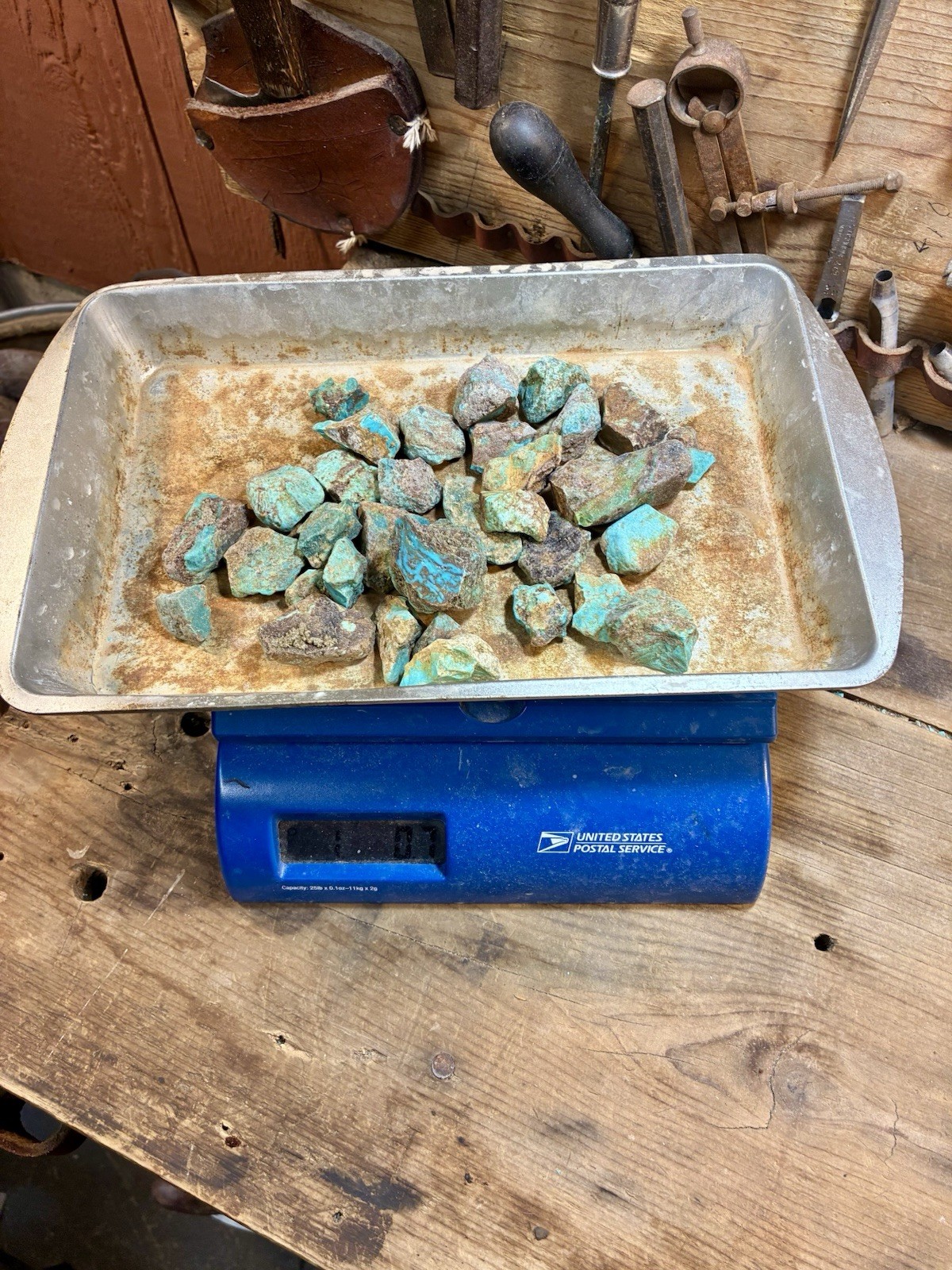 Turquoise Mountain - Kingman Blue Turquoise in Classic Red Matrix. 1 Lb.