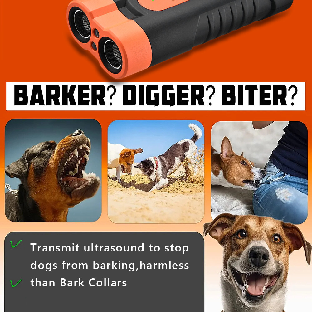 Ultrasonic Dog Repeller Anti Bark Device Stop Barking Humane Pet Training Tool