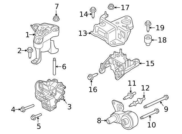 Genuine Ford Engine Support Rod Stud W704585-S439