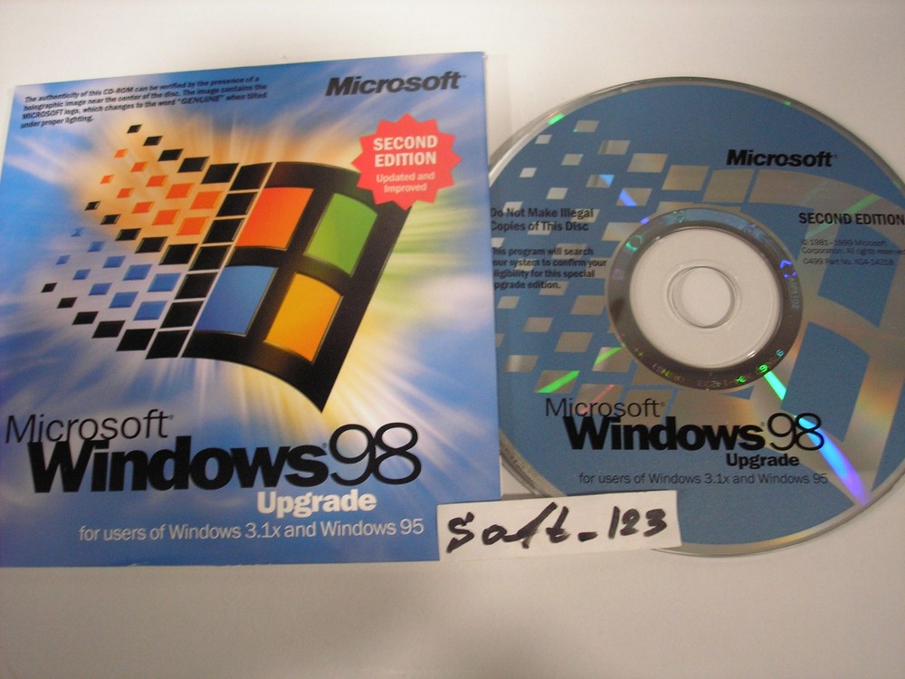 MICROSOFT WINDOWS 98 SECOND EDITION UPGRADE OPERATING SYSTEM MS WIN 98 SE