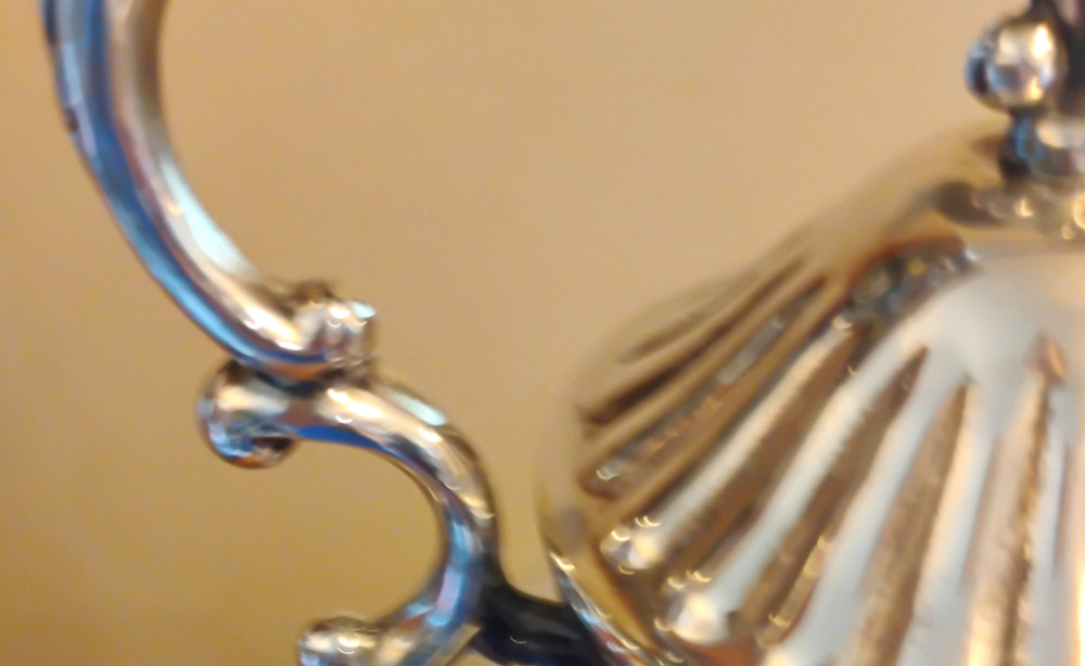 Birmingham Silverplate Over Copper Tilting Tea/Coffee Pot W/Stand & Warmer