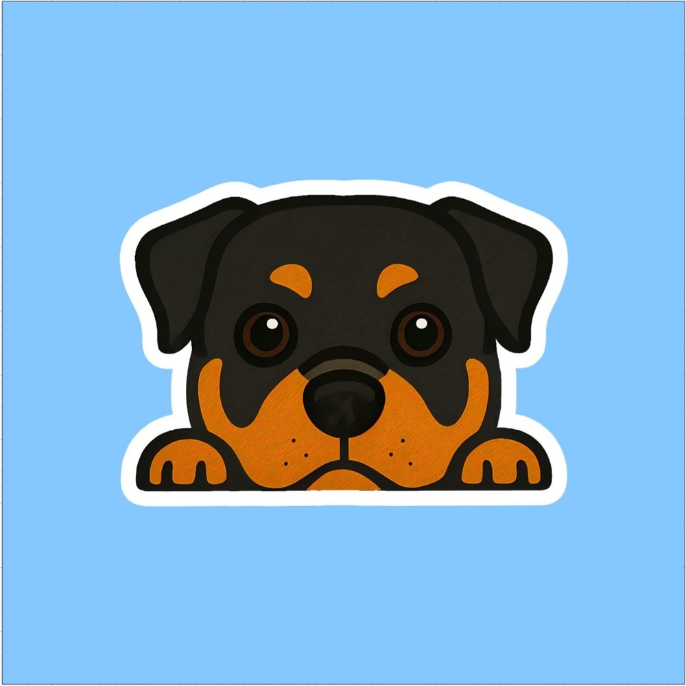 Rottweiler Peeking Sticker