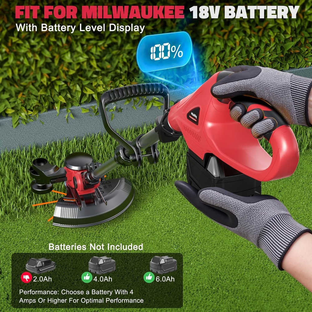Cordless String Trimmer Compatible with Milwaukee 18V (Tool Only), Weed Eater...