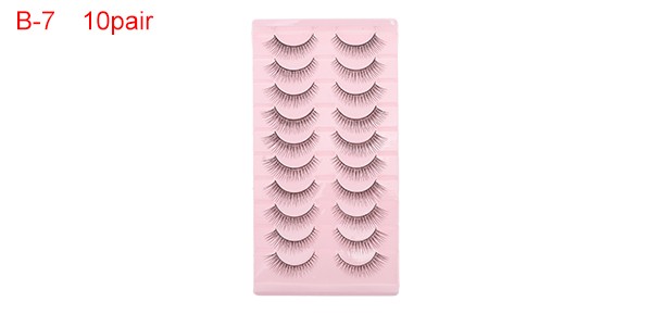 B-7 False Eyelashes for Makeup Black 10 Pair