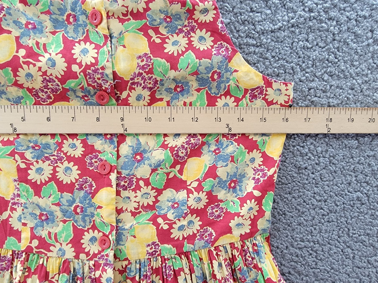 Polo Ralph Lauren Big Girls 16 Lemon-Floral Slub Dress Multicolor