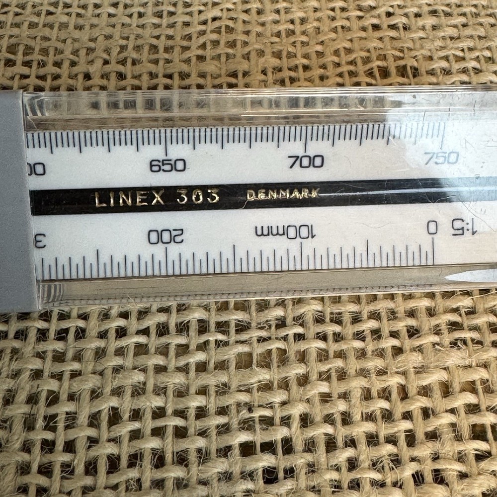 Linex 303 Triangular Graphics Engineering Drawing ruler in original case
