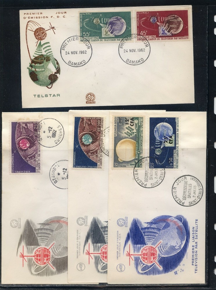 Four different  Countries  cachet   covers  Television  Satellite