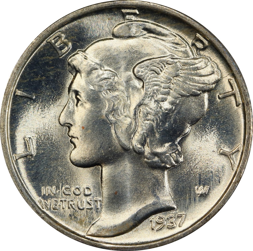 1937 MS66FB Mercury Dime, PCGS 50941616