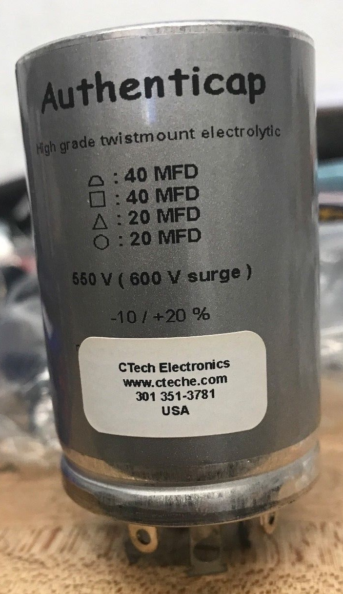 CAPACITOR CAN 40/40/20/20µF @ 550VDC Authenticap Dynaco Citation Scott McIntosh