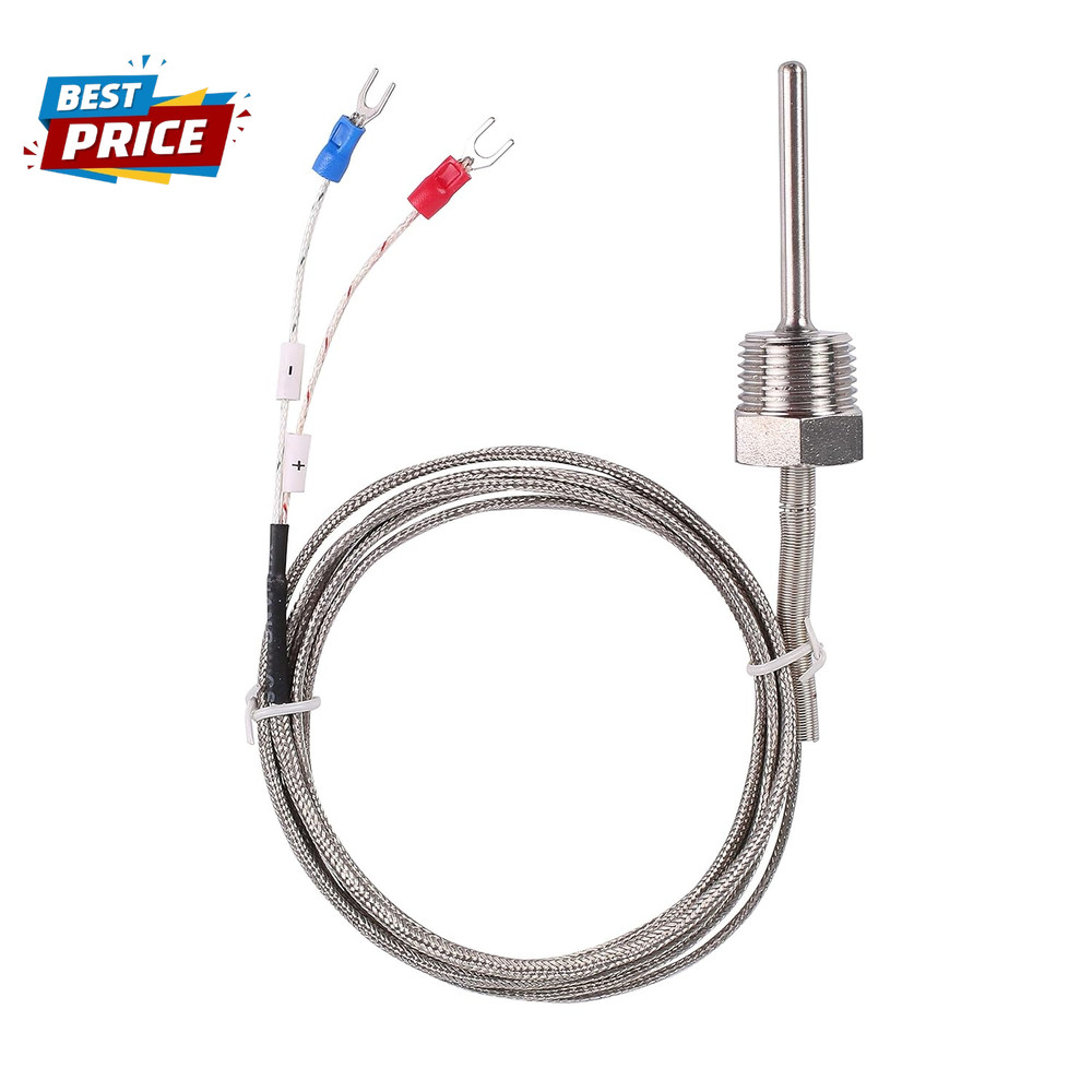 Waterproof K Type Thermocouple - Grounded Temperature Sensor Probe for PID Temp
