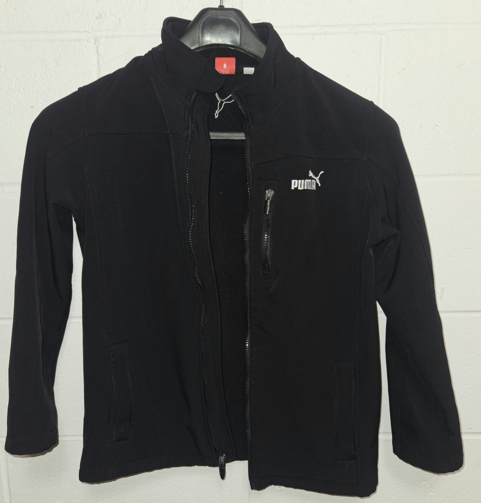 PUMA - BOYS FULL ZIP ATHLETIC OUTERWEAR - Size Medium - Black Training Jacket