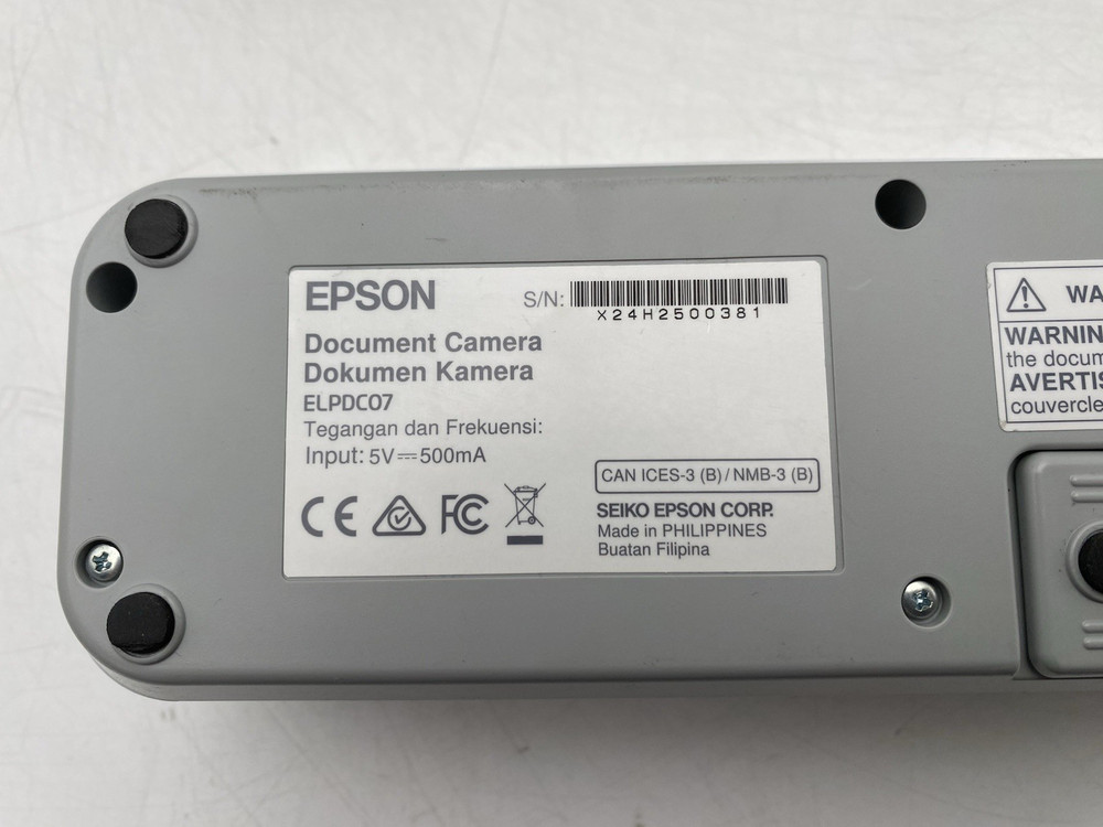 Epson ELPDC07 Document Camera 1080p USB Visual Presenter