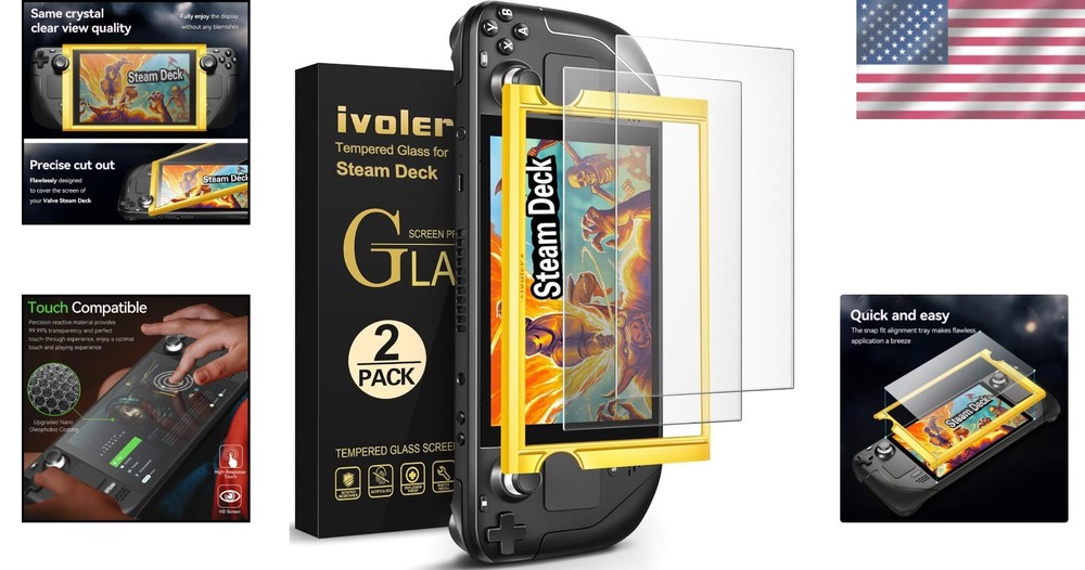 Touch Sensitive Anti-Glare Screen Protector for Steam Deck 7.0 & OLED - 2 Count