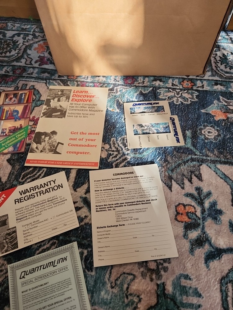 Commodore QuantumLink Booklets, Mailing Cards MECC Promotional Materials
