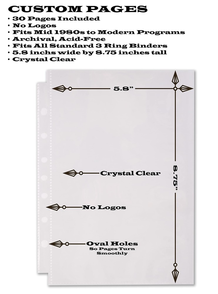 Binder for Holding Broadway Play Program and Theater Programs with 30 Custom ...