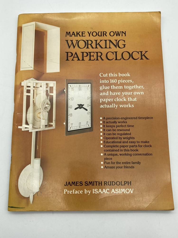 Make Your Own WORKING PAPER CLOCK James Smith Rudolph Hobby Model Project Book