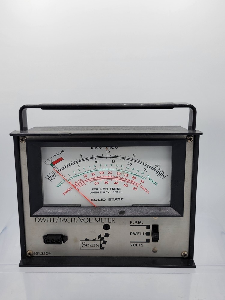 Vtg Sears Dwell Tach Voltmeter 161.2124 Engine Analyzer Tester