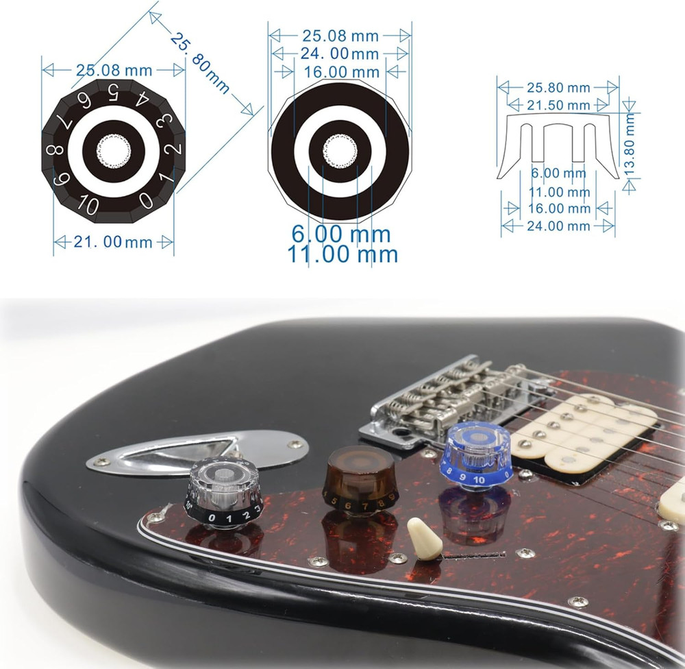 4Pcs Lampshade Style Electric Guitar Knobs, Speed Control Volume Tone Knobs for