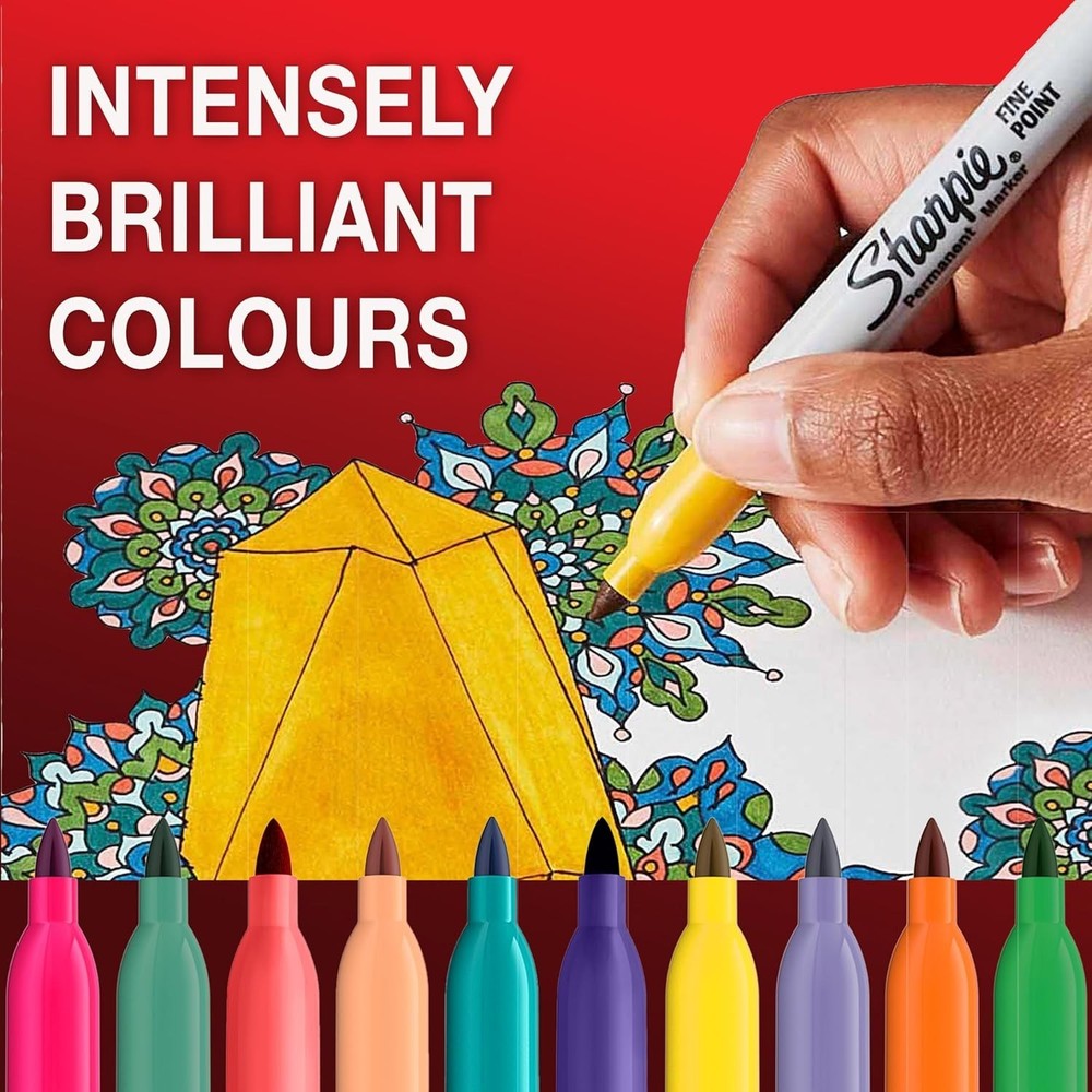 Sharpie Permanent Markers Fine Point Green 12 Count