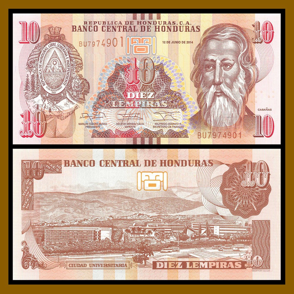 Honduras 10 Lempiras, 2014 P-99 Unc