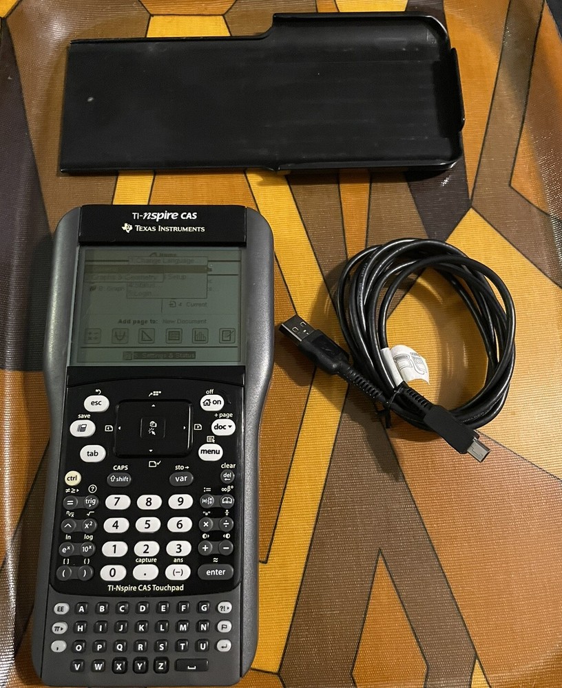 Texas Instruments TI-Nspire CAS Graphing Calculator Tested Working Cover Cable