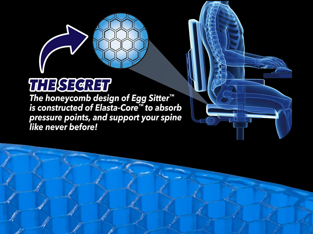 BulbHead Egg Sitter Seat Cushion with Non-Slip Cover, Breathable Honeycomb