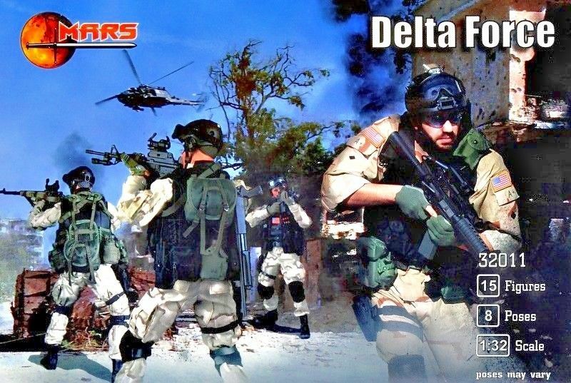 Delta Force, US infantry 15 figures scale 1/32 Mars Figures 32011