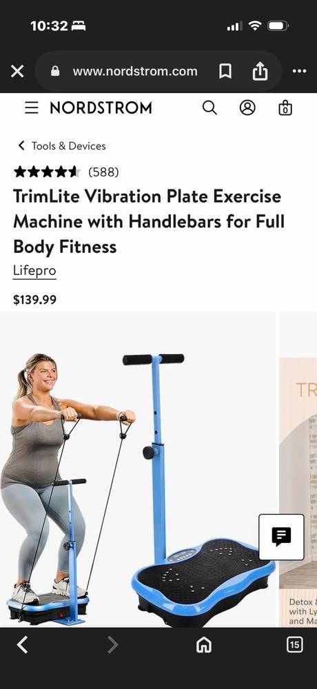 Lifepro TrimLite Oscillating Vibration Plate Exercise Machine Blue w/ Handlebars