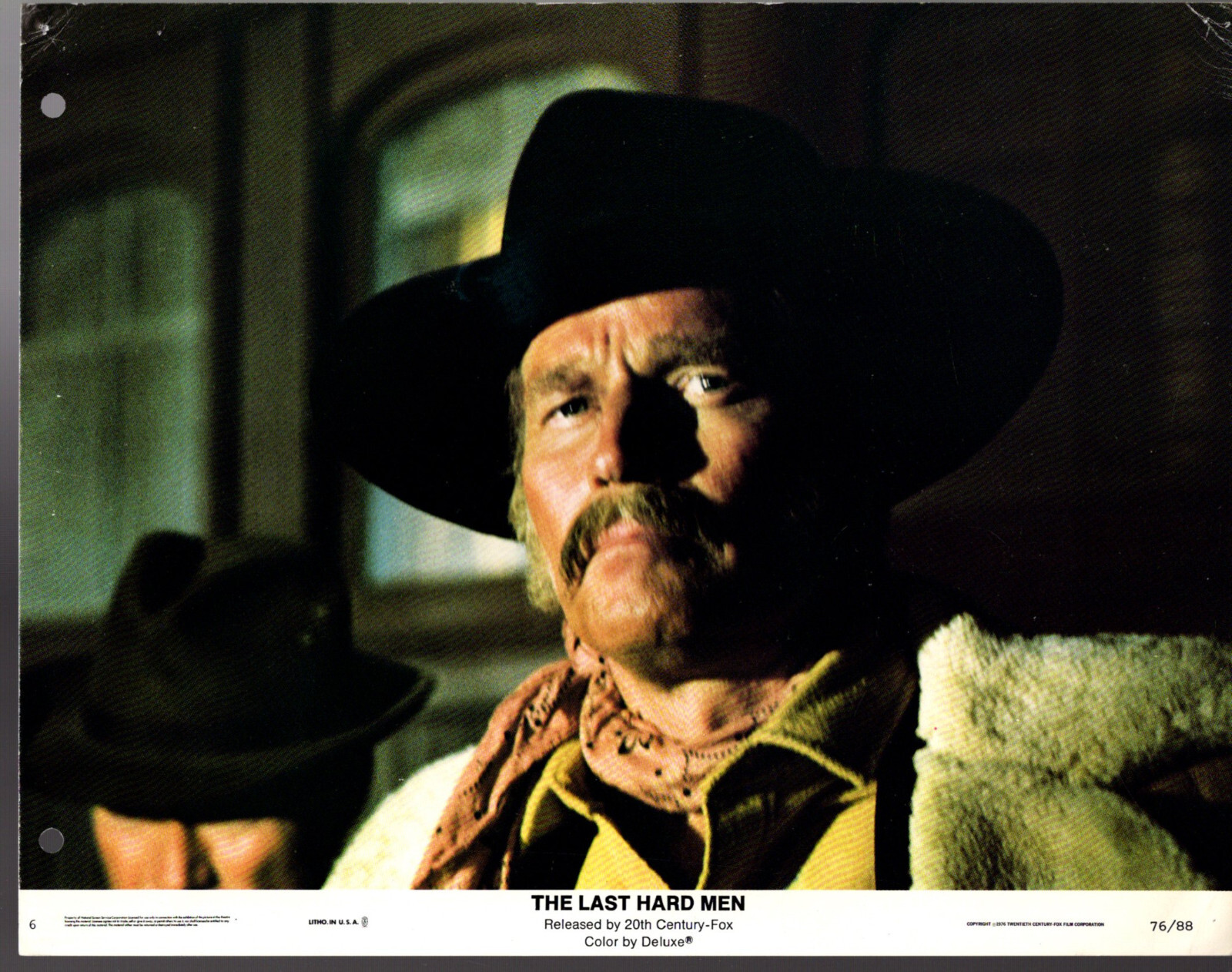 7 Lobby Cards 1976 THE LAST HARD MEN Charlton Heston, James Coburn