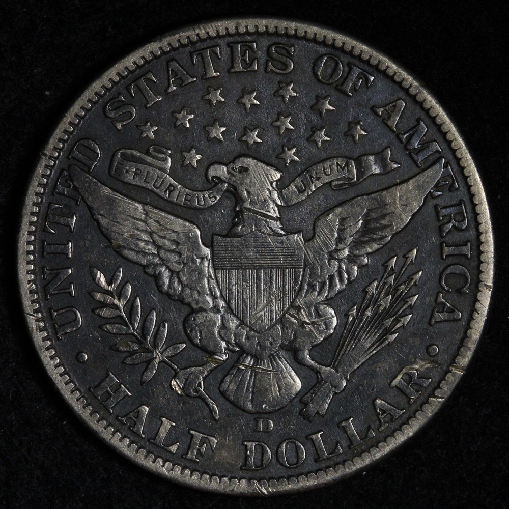 1912-D Barber Silver Half Dollar XF E382 KURED