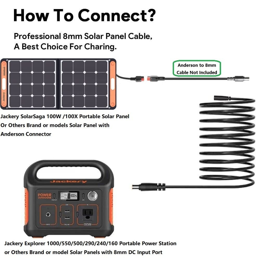 MJPOWER 20Ft Jackery Extension Cable Cable, Black