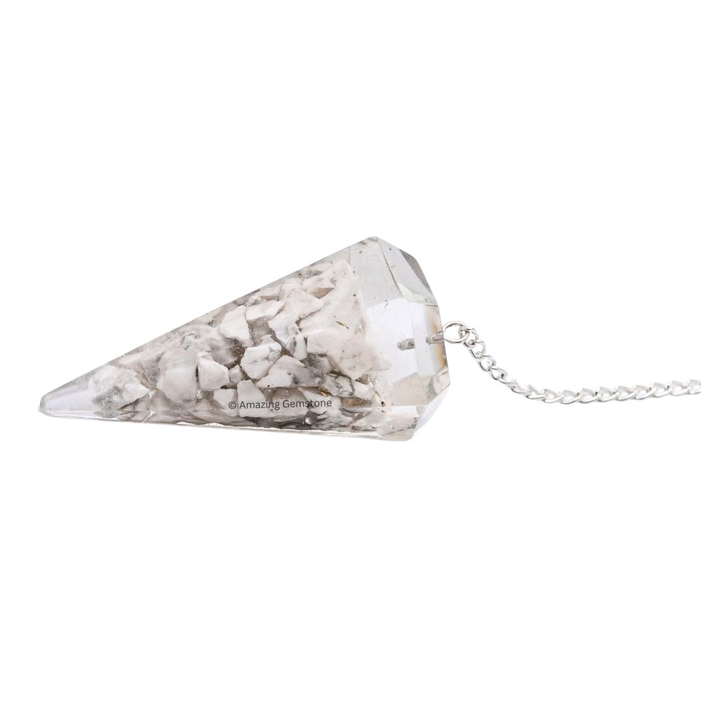 Howlite Orgone Crystal Pendulums