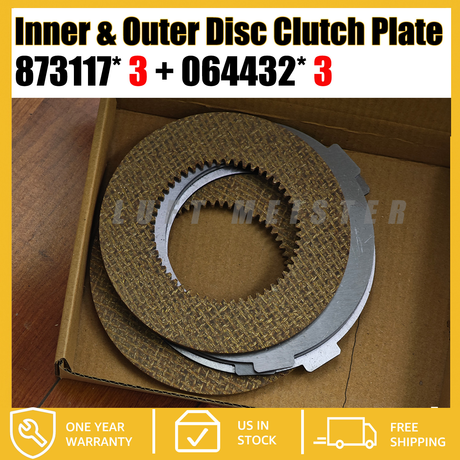 6X Inner & Outer Clutch Disc Kit Fit Hobart Mixer M802 & V1401 873117 064432