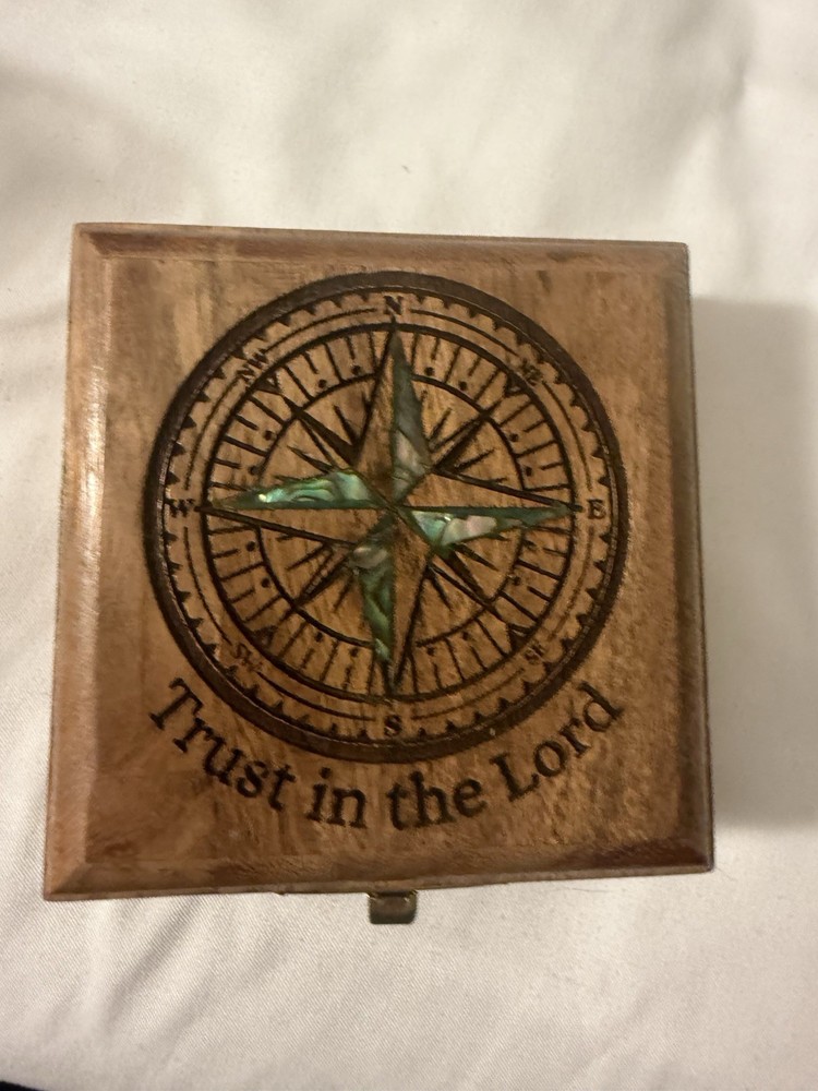 Solid Brass Pocket Compass With Bible Verses - Religious - Gift