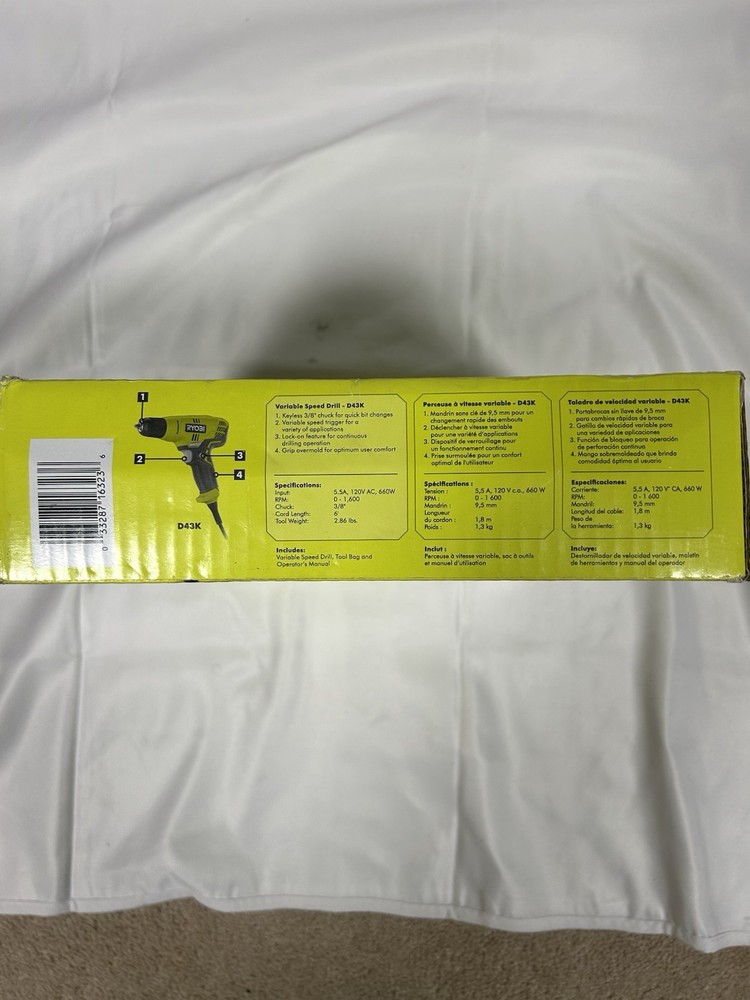 Ryobi D43K 120V Corded Power Drill