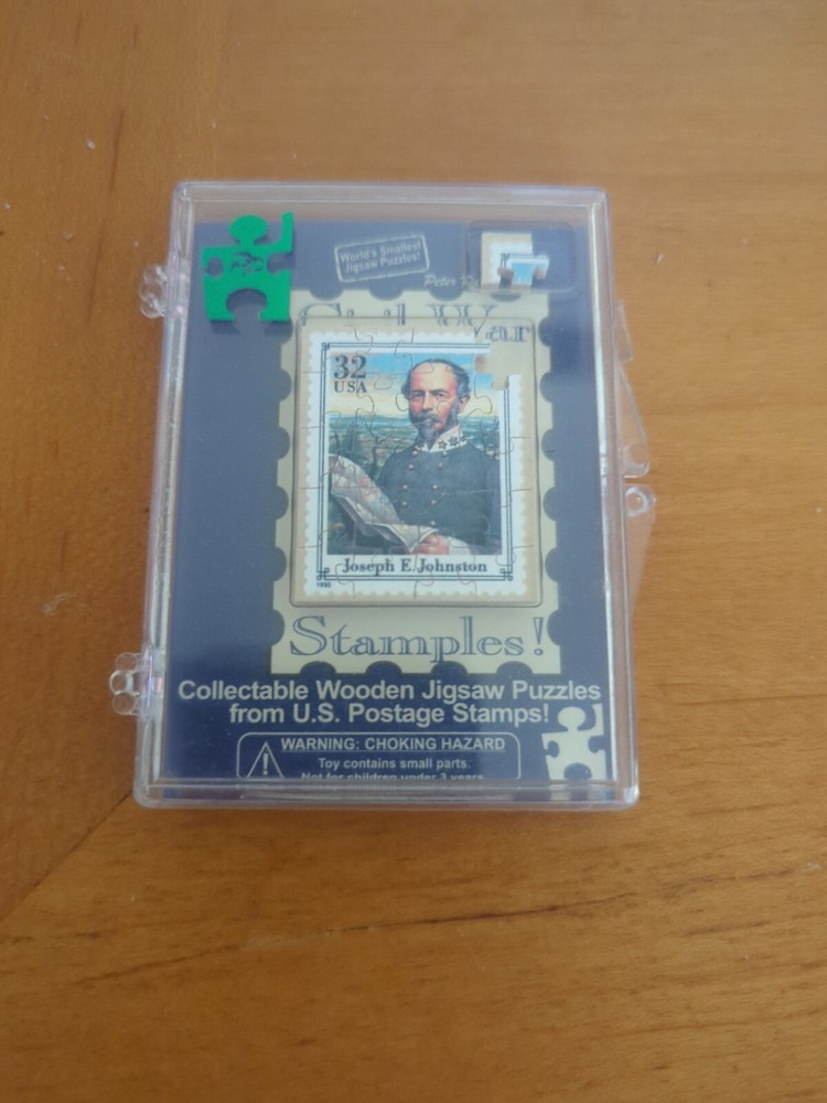 JOSEPH E. JOHNSTON Civil War Stamples Mini Wooden Jigsaw Puzzle  Stamp USPS 2000