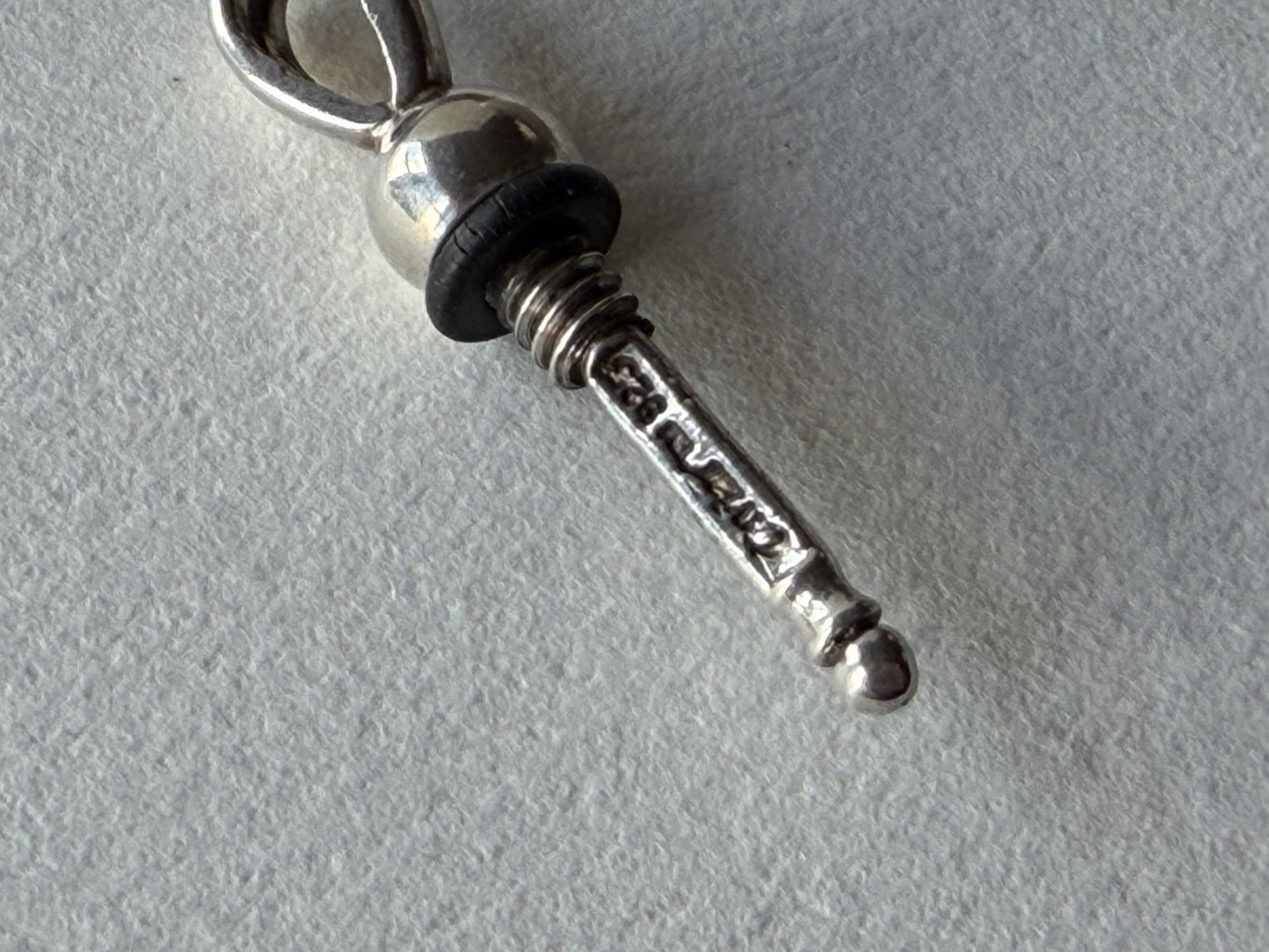 Logos Caviar Sterling Silver Heart Perfume Decanter Pendant