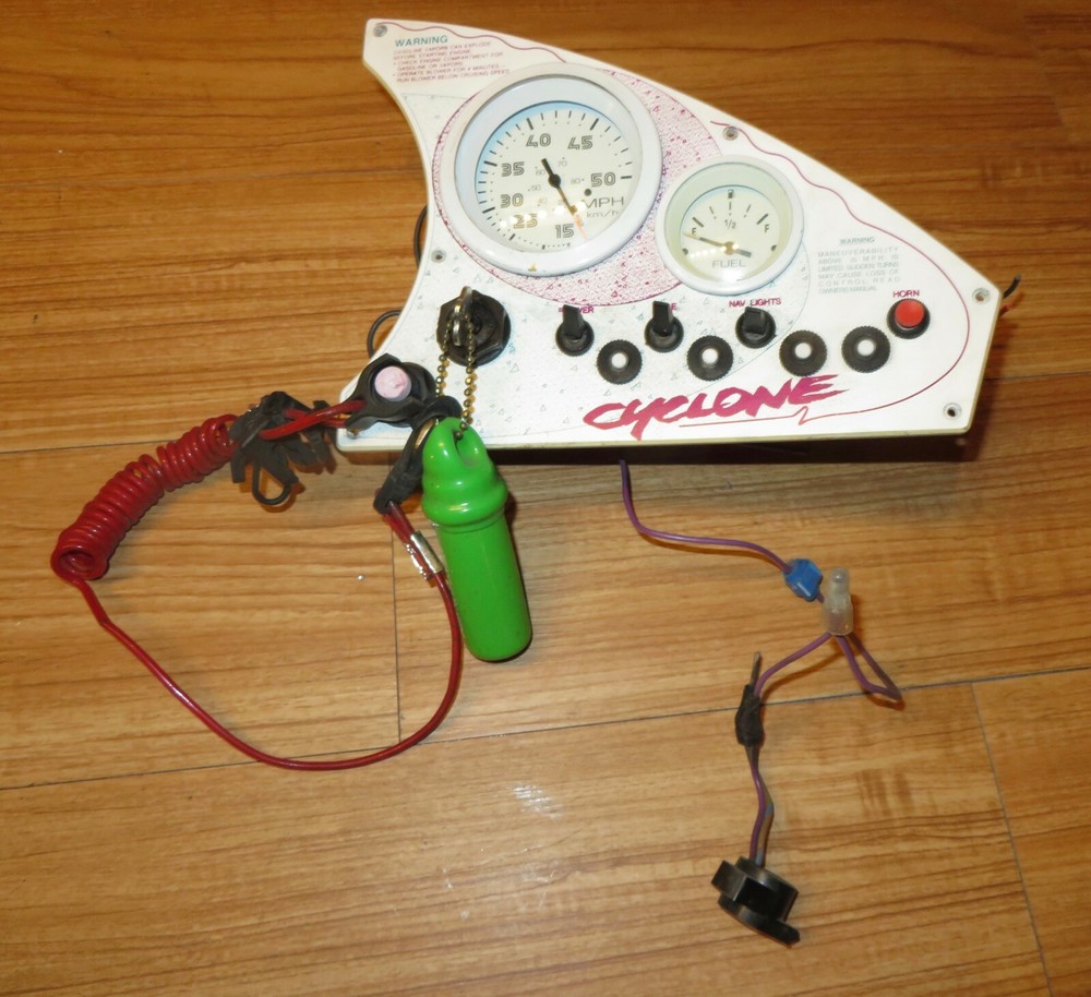 Cyclone Boat Dash Instrument Panel with Gauge Cluster, key switch & key